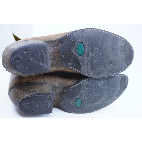 Vintage Olathe Boots Men Size 9.5 E Wide Tall Riding Brown Leather Western USA - Picture 5 of 10